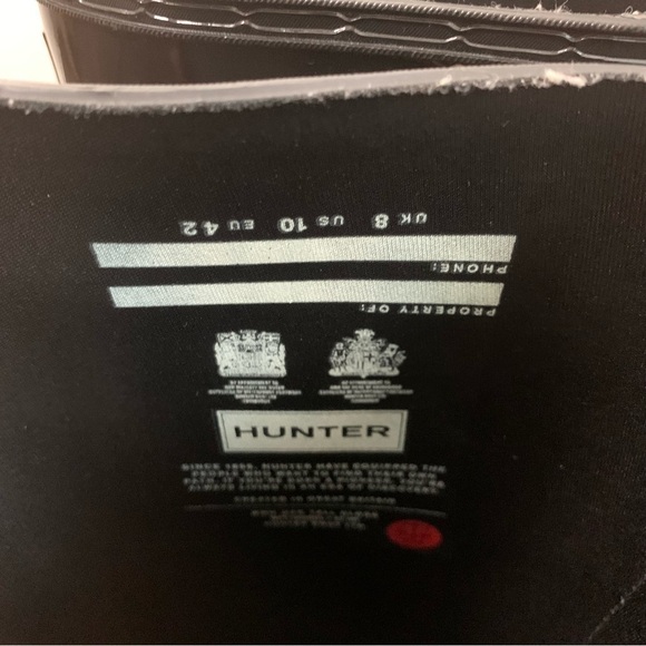 Hunter Womens original black tall gloss rain boots 10 - Picture 8 of 10